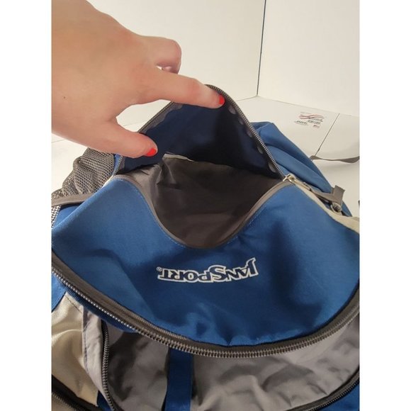 Jansport Blue White Multi Pockets 18x10 Laptop Cushion Soft‎ Clean - Picture 7 of 9